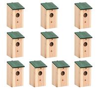 Home & Garden-Bird Houses 10 pcs Solid Firwood 12x12x22 cm-Furniture Choice