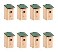 Home & Garden,Decor,Bird & Wildlife Houses,Birdhouses,Bird Houses 8 pcs Wood 12x12x22 cm