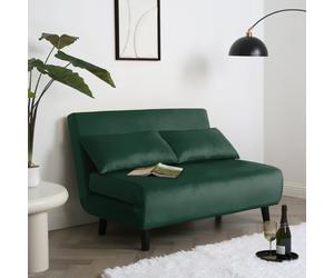 Home Garden Direct Aurora - Small Double Sofa Bed in Velvet - 2 Seater - Green Home Garden Direct Green