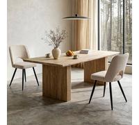 Home Garden Direct Brizo Wood Light Oak Effect Rectangular Dining Table 6 Seater Home Garden Direct Light Oak