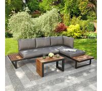 Home Garden Direct Demeter - Garden Modular Corner Sofa - Convertible into x2 Sun Loungers in Grey Home Garden Direct Grey