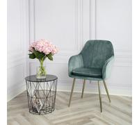 Home Garden Direct MUSE CHAIR DARK GREEN GOLD LEG Home Garden Direct Green
