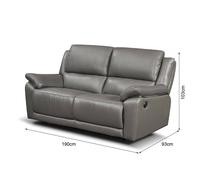 Home Garden Direct Scylla Recliner Sofa Set Power Reclining Sofas in Grey | Size: 3 Seater Home Garden Direct Grey 3 Seater