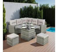 Home Garden Direct St. Tropez - Garden Corner Sofa in Rattan in Grey Home Garden Direct Grey