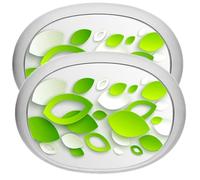 Home Garden Ornaments 2-Pack Serving Tray Set - Non-Slip Lap Boards for Serving Food, Drinks & Snacks, Decorative Trays (Green Leaf)