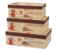 Home Garden Ornaments Decorative Storage Boxes with Lids - Set of 3 Vintage Lavender Nesting Boxes for Home Organisation & Keepsakes