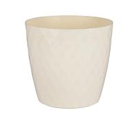 Home Garden Ornaments Ecru Plant Pots Indoor 30cm Diameter - Round Plant Pot with Glossy Crystal Surface - Decorative Flower Pot - Plastic Flower Pots Outside (Ø30cm, Ecru Crystal)