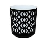 Home Garden Ornaments Mixed Plant Pots Indoor 19cm Diameter - Decorative Plant Pot Cover Black with Flower Pot White - Plastic Plant Pot - Flower Pots Outside (Ø19cm, Black+White)