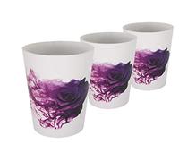 Home Garden Ornaments Plant Pots Indoor 15.5cm Height Set of 3 - Original Smoked Rose Plant Pot Outdoor - Plastic Flower Pot - Round Flower Pots Outside (15.5cm, Smoked Rose)