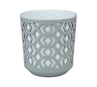 Home Garden Ornaments Plant Pots Indoor, Indoor Plant Pot - Decorative Plastic Flower Pots with Basket and Insert, Mix and Match Colours (Diameter: 14cm, Grey and White)