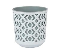 Home Garden Ornaments Plant Pots Indoor, Indoor Plant Pot - Decorative Plastic Flower Pots with Basket and Insert, Mix and Match Colours (Diameter: 19cm, White and Grey)