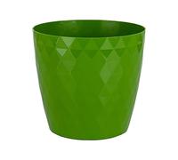 Home Garden Ornaments Plant Pots Indoor, Indoor Plant Pot - Decorative Plastic Flower Pots with Glossy Crystal Surface (Diameter: 14cm, Colour: Green)