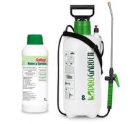 Home & Garden Weed Killer 1 Litre with 8 Litre Pump Action Pressure Sprayer Bundle, Glyphosate Herbicide for Annual & Perennial Weeds on Paths, Patios