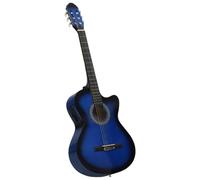 Home Garden,Western Classical Cutaway Guitar with Equalizer 6 Strings Blue