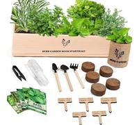 Home Gardening Miniaturized Package Includes Finish Tools Plant Grains Manual for Indoor Rest Fun Activity Novices Wooden Garden Tools