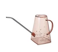 Home Gardening Transparent PP Plastic Long Mouth Watering Pot Watering Water Bottle Pattern Retro Pot Aluminum Can Water (D, One Size)