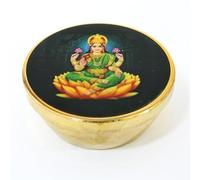 HOME GENIE Brass Sindoor Box with Decorative Hand-Painted Royal Elephant Artwork Lid | Kumkum Chandan Container for Puja Rituals, Weddings, Gifting & Travel Use