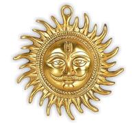 HOME GENIE "Brass Surya Wall Hanging | Sun God Wall Decor for Home & Office | Positive Energy & Vastu Correction
