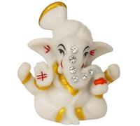 Home Genie Car Dashboard Pagdi Ganesha Statue 2.5 Inch (6.5 cm) | Ganpati Idol for Car Dashboard & Home Decor | Mini Ganesh Statue Gift