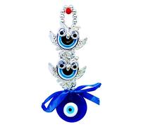 HOME GENIE Evil Eye Owl Hanging for Vastu Nazar Suraksha Reiki Healing Blue Evil Eye Hanging for Home, Car & Door/Office Hanging Good Luck Success Prosperity Health Wealth - Pack of 1