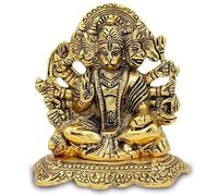 HOME GENIE Handcrafted Lord Hanuman Brass Idol | Hindu God Hanuman Ji Murti | Home & Temple Décor Showpiece | Blessings, Strength & Devotion | Gold Finish | 10 cm