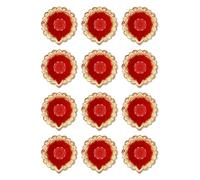 Home Genie Handmade Diyas for Diwali Decoration | Hand Painted Clay Mitti Diya Lanterns | Pack of 12 (Round Flower RED)