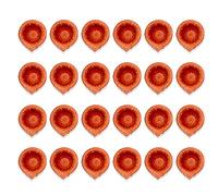 HOME GENIE Handmade Diyas for Diwali Decoration | Handmade Clay/Mitti Diya | Lanterns for Diwali Decoration | Decoration Mitti Diya | Handmade Diyas - Pack of 24.