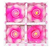Home Genie Hibiscus Floating Candles Set of 4 | Dual-Tone Pink & White Decorative Candles in Hibiscus Flower Design | Ideal for Pooja Bowls, Festive Décor & Gifting