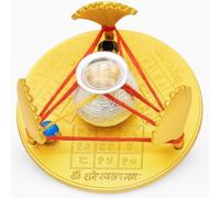Home Genie Kaal Sarp Dosh Nivaran Yantra for Home Office Altar | Vastu Energy Healing Spiritual Remedy | Brass Base with Metal Pot, Gemstones, and Thread Setup