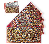 Home Genie Kalamkari Peacock Artwork Shagun Envelope for Gifting Money on Wedding & Any Other Ocassion | Sagan | Milni | Engagement | Birthday | Marriage | Diwali | Rakhi (Pack of 5)