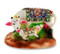 HOME GENIE Kamdhenu Cow and Calf Resin Statue for Home Decor | Hindu Spiritual Idols | Vastu Shastra Gift | Premium Finish (Height: X cm)