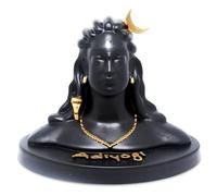 HOME GENIE Lord adiyogi Shiva Idol murti Statue for car Dashboard mahadev Shiv shankar showpiece (Black)