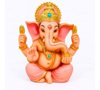 HOME GENIE Lord Ganesha Idol - Decorative Resin Ganesh Statue for Home Temple, Pooja Room & Spiritual Décor | Handcrafted Vinayak Murti for Living Room & Office