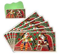 Home Genie Madhubani Artwork of Radha Krishna Shagun Envelope for Gifting Money on Wedding & Any Other Ocassion | Sagan | Milni | Engagement | Birthday | Marriage | Diwali | Rakhi (Pack of 5)