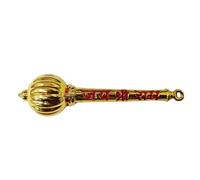 HOME GENIE "Mini Hanuman Gada Keychain | Gold-Finish Lord Hanuman Mace Keyring with 'Jai Shri Ram' Inscription | Spiritual Key Accessory