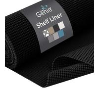 HOME GENIE Shelf Drawer and Cabinet Liner, Durable with Strong Grip, 12 in x 20 FT, Non Adhesive Liners Protect Kitchen Cabinets and Cupboard, Pantry, Bathroom Drawers and Shelves, Desks, Pitch Black