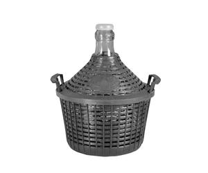 Home Glass Demijohn With Plastic Basket 25 lt, Grey Transparent