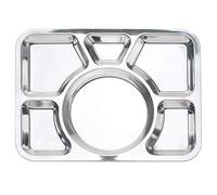 Home Goods Divided Dinner Tray/Lunch Container, Metal Plate, 1 Pc - 6 Sections (1 x)