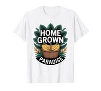 Home Grown Paradise Tropical Backyard Garden Paradise Value Graphic T-Shirt, Men, White, S