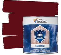 Home Guard Barn Paint by Rainbow Chalk | Durable Weatherproof Exterior Paint for Wood, Metal & Masonry | Flexible Anti-Mould Formula | [Barn Deep Red] | [Size: 5L]