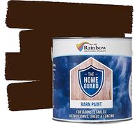 Home Guard Barn Paint by Rainbow Chalk | Durable Weatherproof Exterior Paint for Wood, Metal & Masonry | Flexible Anti-Mould Formula | [Barn Brown] | [Size: 5L]