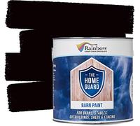 Home Guard Barn Paint by Rainbow Chalk | Durable Weatherproof Exterior Paint for Wood, Metal & Masonry | Flexible Anti-Mould Formula | [Barn Black] | [Size: 5L]