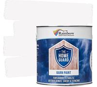 Home Guard BARN Paint Exterior Wooden Buildings Barns Sheds Fences Protection Water Based Hard Wearing Matt Finish (5 Litre, Barn White)