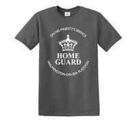 Home Guard Dads Army T-Shirt Home Guard Tribute King His Cosplay Mens Cotton Summer Tshirt Tee (Charcoal White, 4XL)