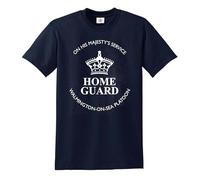 Home Guard Dads Army T-Shirt Home Guard Tribute King His Cosplay Mens Cotton Summer Tshirt Tee (Navy, XL)