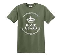 Home Guard Dads Army T-Shirt Home Guard Tribute King His Cosplay Mens Cotton Summer Tshirt Tee (Olive White, XXL)