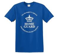 Home Guard Dads Army T-Shirt Home Guard Tribute King His Cosplay Mens Cotton Summer Tshirt Tee (Royal Blue, L)
