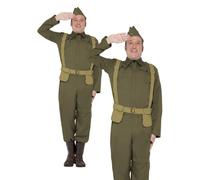 Home Guard Private General Army Costume Mens Wartime Fancy Dress Soldier