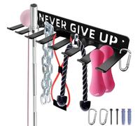 Home Gym Accessories Organization Storage Rack Equipment For Home 8 Hook Wall Hanger Display Gear Barbells Resistance Bands Jump Ropes Lifting Belt Hanger Accessories Hardware Included (Never)