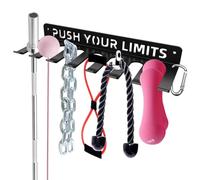 Home Gym Accessories Organization Storage Rack Equipment For Home 8 Hook Wall Hanger Display Gear Barbells Resistance Bands Jump Ropes Lifting Belt Hanger Accessories Hardware Included (Push Your